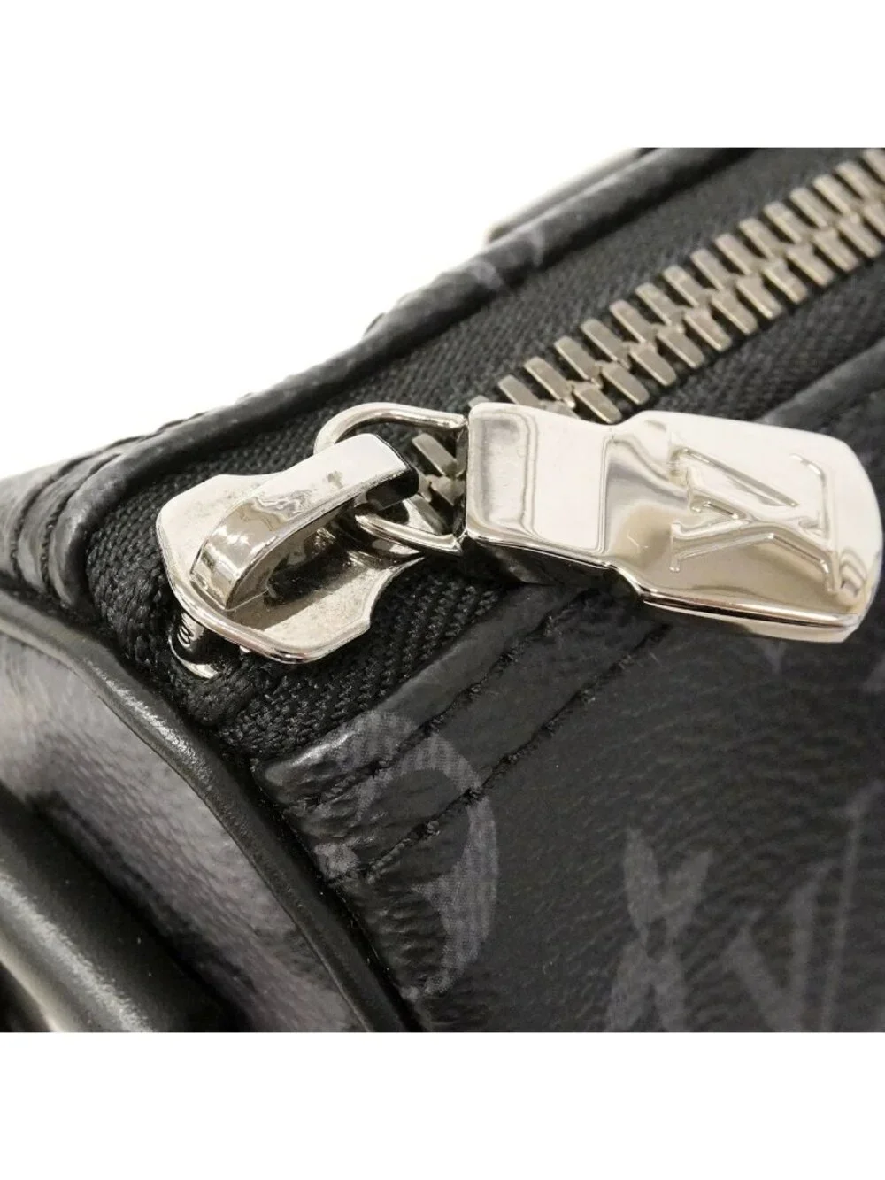 Louis Vuitton Handbag Monogram Eclipse Keepall Bandouliere 25 Black Gray 2-Way